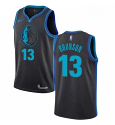 Youth Nike Dallas Mavericks 13 Jalen Brunson Swingman Charcoal NBA Jersey City Edition 