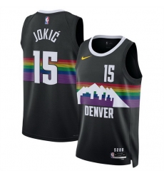 Men Denver Nuggets 15 Nikola Joki u0107 Black 2025 26 City Edition Stitched Basketball Jersey Men Denver Nuggets 15 Nikola Joki u0107 Black 2025 26 City Edition Stitched Basketball Jersey
