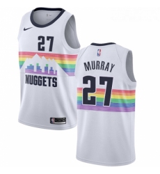 Youth Nike Denver Nuggets 27 Jamal Murray Swingman White NBA Jersey City Edition