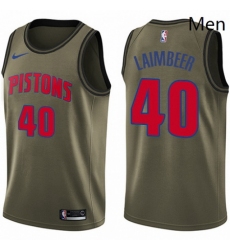 Mens Nike Detroit Pistons 40 Bill Laimbeer Swingman Green Salute to Service NBA Jersey