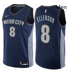 Mens Nike Detroit Pistons 8 Henry Ellenson Swingman Navy Blue NBA Jersey City Edition