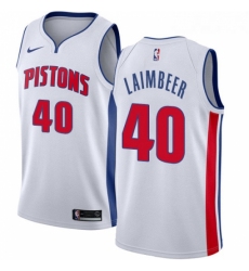 Womens Nike Detroit Pistons 40 Bill Laimbeer Swingman White Home NBA Jersey Association Edition