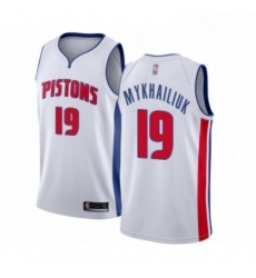 Youth Detroit Pistons 19 Sviatoslav Mykhailiuk Swingman White Basketball Jersey Association Edition 