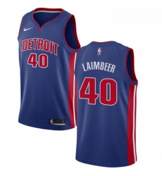 Youth Nike Detroit Pistons 40 Bill Laimbeer Swingman Royal Blue Road NBA Jersey Icon Edition