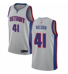 Youth Nike Detroit Pistons 41 Jameer Nelson Swingman Silver NBA Jersey Statement Edition 