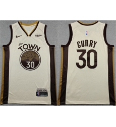 Men Golden State Warriors 30 Stephen Curry Tan City Edition Stitched Basketball Jersey
