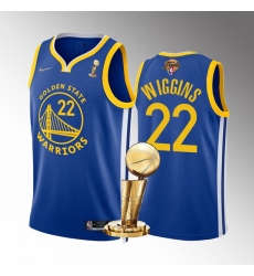 Men's Golden State Warriors #22 Andrew Wiggins 2022 Royal NBA Finals Champions Stitched Jerseys