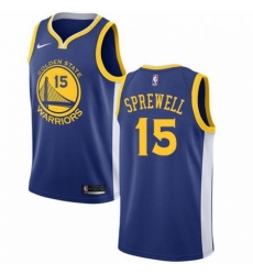 Mens Nike Golden State Warriors 15 Latrell Sprewell Swingman Royal Blue Road NBA Jersey Icon Edition