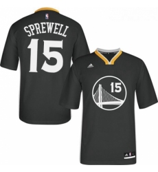 Womens Adidas Golden State Warriors 15 Latrell Sprewell Authentic Black Alternate NBA Jersey