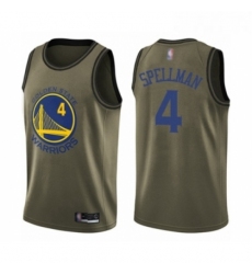 Youth Golden State Warriors 4 Omari Spellman Swingman Green Salute to Service Basketball Jersey 