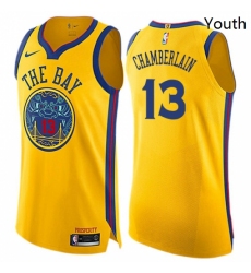 Youth Nike Golden State Warriors 13 Wilt Chamberlain Swingman Gold NBA Jersey City Edition