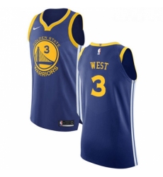 Youth Nike Golden State Warriors 3 David West Authentic Royal Blue Road NBA Jersey Icon Edition