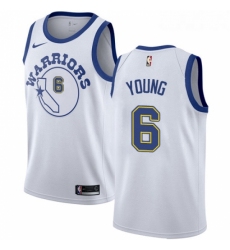 Youth Nike Golden State Warriors 6 Nick Young Swingman White Hardwood Classics NBA Jersey 