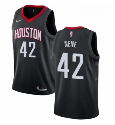 Womens Nike Houston Rockets 42 Nene Swingman Black Alternate NBA Jersey Statement Edition 