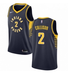 Mens Nike Indiana Pacers 2 Darren Collison Authentic Navy Blue Road NBA Jersey Icon Edition 