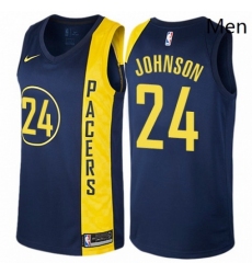 Mens Nike Indiana Pacers 24 Alize Johnson Authentic Navy Blue NBA Jersey City Edition 