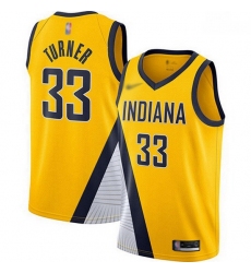 Pacers  33 Myles Turner Gold Basketball Swingman Statement Edition 2019 2020 Jersey