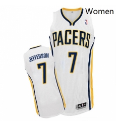 Womens Adidas Indiana Pacers 7 Al Jefferson Authentic White Home NBA Jersey