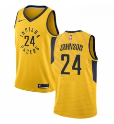 Womens Nike Indiana Pacers 24 Alize Johnson Swingman Gold NBA Jersey Statement Edition 