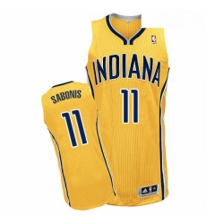 Youth Adidas Indiana Pacers 11 Domantas Sabonis Authentic Gold Alternate NBA Jersey 