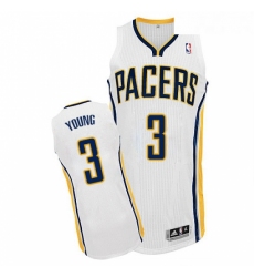 Youth Adidas Indiana Pacers 3 Joe Young Authentic White Home NBA Jersey