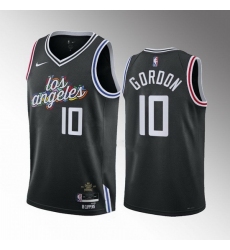 Men Los Angeles Clippers 10 Eric Gordon Black 2022 23 City Edition Stitched Jerseys