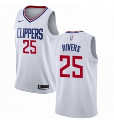 Mens Nike Los Angeles Clippers 25 Austin Rivers Authentic White NBA Jersey Association Edition