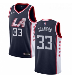 Womens Nike Los Angeles Clippers 33 Wesley Johnson Swingman Navy Blue NBA Jersey City Edition