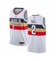 Youth New Orleans Pelicans 2 Lonzo Ball White Swingman Jersey Earned Edition 