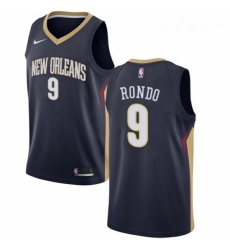 Youth Nike New Orleans Pelicans 9 Rajon Rondo Swingman Navy Blue Road NBA Jersey Icon Edition 