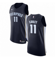 Mens Nike Memphis Grizzlies 11 Mike Conley Authentic Navy Blue Road NBA Jersey Icon Edition