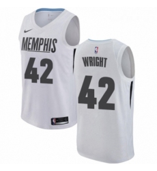 Youth Nike Memphis Grizzlies 42 Lorenzen Wright Swingman White NBA Jersey City Edition