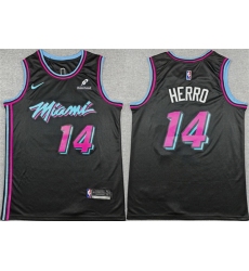 Men Miami Heat 14 Tyler Herro Black 2025 26 City Edition Stitched Basketball Jersey