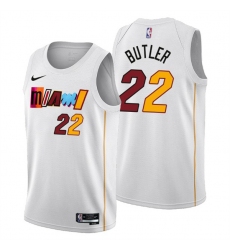 Men's Miami Heat #22 Jimmy Butler 2022-23 White City Edition Stitched Jersey