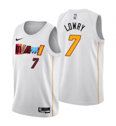 Men's Miami Heat #7 Kyle Lowry 2022-23 White City Edition Stitched Jersey