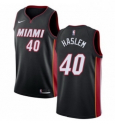 Womens Nike Miami Heat 40 Udonis Haslem Swingman Black Road NBA Jersey Icon Edition