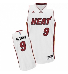 Youth Adidas Miami Heat 9 Kelly Olynyk Swingman White Home NBA Jersey 