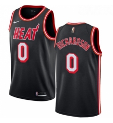 Youth Nike Miami Heat 0 Josh Richardson Authentic Black Black Fashion Hardwood Classics NBA Jersey