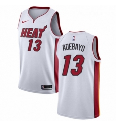 Youth Nike Miami Heat 13 Edrice Adebayo Authentic NBA Jersey Association Edition 