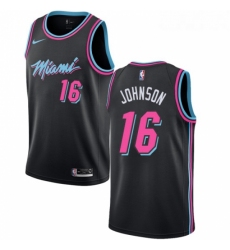 Youth Nike Miami Heat 16 James Johnson Swingman Black NBA Jersey City Edition