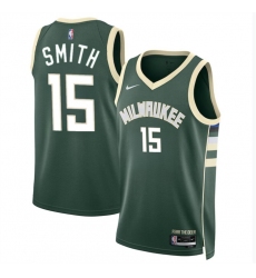 Men Milwaukee Bucks 15 Tyler Smith Green 2024 Draft Icon Edition Stitched Basketball Jersey