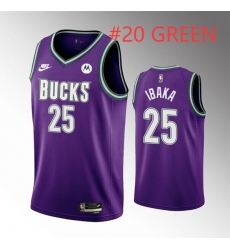 Men Milwaukee Bucks#20 A J Green Purple Stitched NBA Jersey