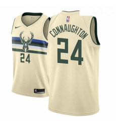 Men NBA 2018 19 Milwaukee Bucks 24 Pat Connaughton City Edition Cream Jersey 