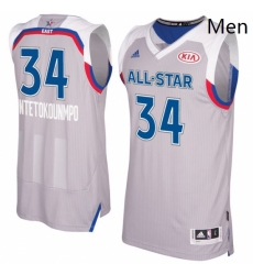 Mens Adidas Milwaukee Bucks 34 Giannis Antetokounmpo Swingman Gray 2017 All Star NBA Jersey