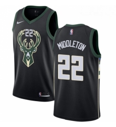 Mens Nike Milwaukee Bucks 22 Khris Middleton Authentic Black Alternate NBA Jersey Statement Edition 