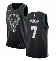 Mens Nike Milwaukee Bucks 7 Thon Maker Authentic Black Alternate NBA Jersey Statement Edition 