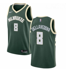 Mens Nike Milwaukee Bucks 8 Matthew Dellavedova Swingman Green Road NBA Jersey Icon Edition 