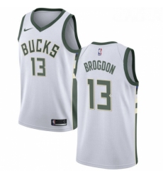 Womens Nike Milwaukee Bucks 13 Malcolm Brogdon Swingman White Home NBA Jersey Association Edition 