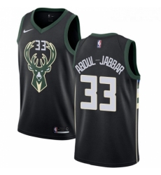 Womens Nike Milwaukee Bucks 33 Kareem Abdul Jabbar Swingman Black Alternate NBA Jersey Statement Edition 