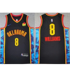 Men Oklahoma City Thunder 8 Jalen Williams Black 2024 25 City Edition Stitched Basketball Jersey